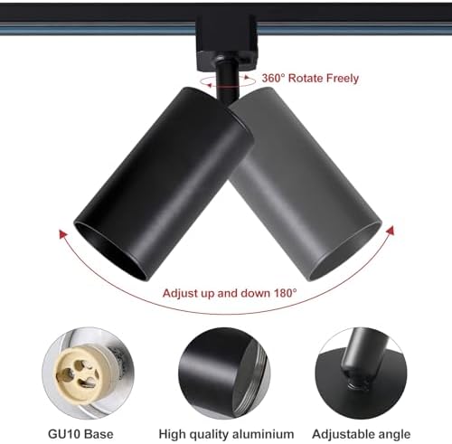12-Light LED Track Lighting Kit, 13.2FT H-Type, Black