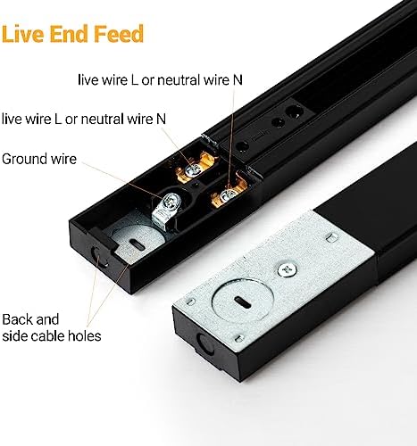 VANoopee 5-Color 8-Light LED Track Lighting Kit, Black