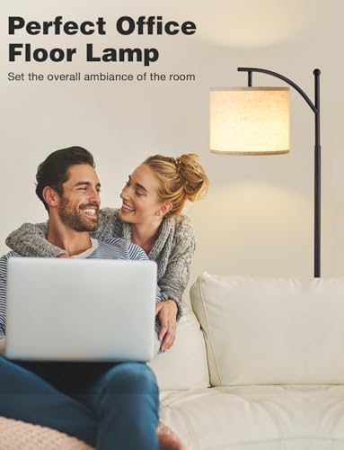 Ambimall 60" Modern Floor Lamp with Beige Shade