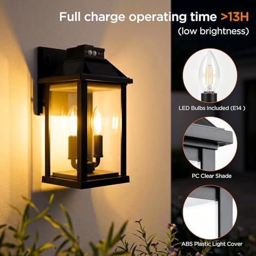 ropelux Solar Motion Sensor Porch Lights, 1 Pack