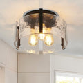 Black 3-Light Semi Flush Mount Ceiling Light Fixture