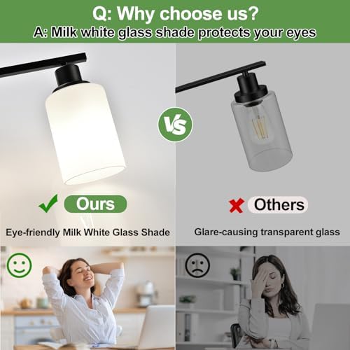 MOKATNG 4-Light Matte Black Bathroom Vanity Light