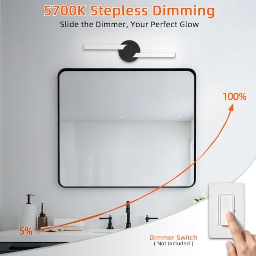 20 Inch Black LED Bathroom Vanity Light