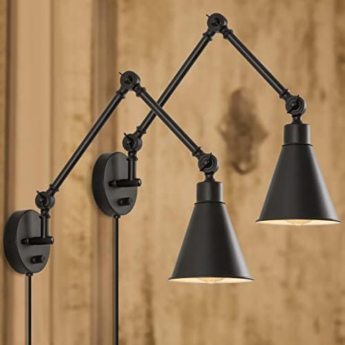 CADUKE Swing Arm Wall Sconces, Set of 2