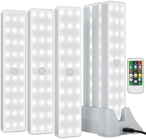 Racokky Under Cabinet Lighting with Remote, Motion Activated Closet