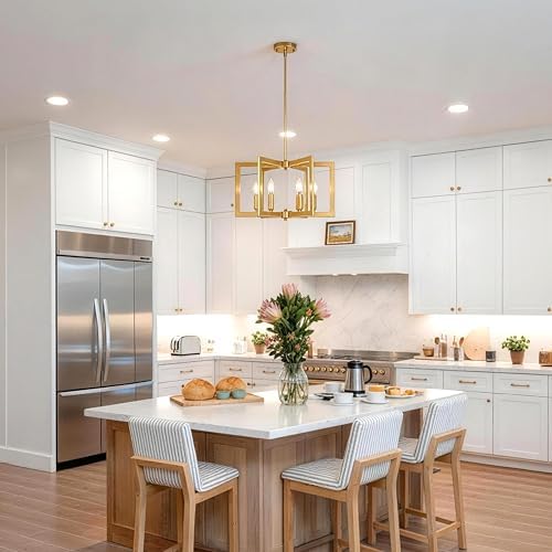 6-Light Gold Geometric Pendant Light