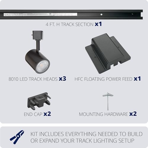 WAC Lighting Charge 8010 3-Light LED Track Kit, Black