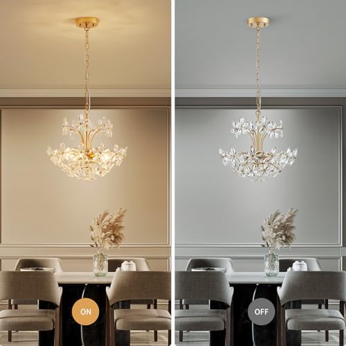 WUZUPS Crystal Chandelier Pendant Flushmount Ceiling Light Modern