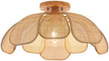 20-Inch Boho Rattan Flush Mount Ceiling Light