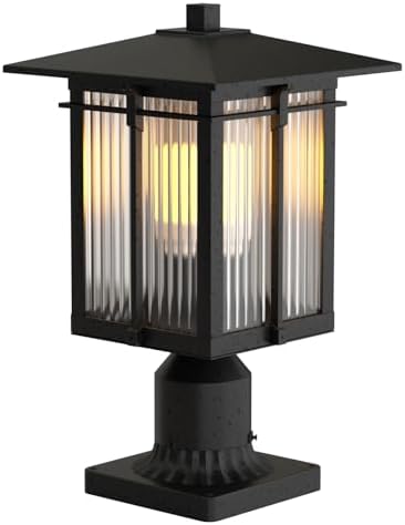 Black Aluminum Outdoor Post Light Fixture