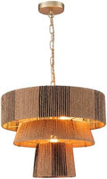 3-Tier Modern Coastal Rattan Chandelier