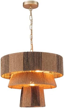 3-Tier Modern Coastal Rattan Chandelier