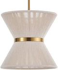 Hand Woven Boho Pendant Light, White, 12.2"