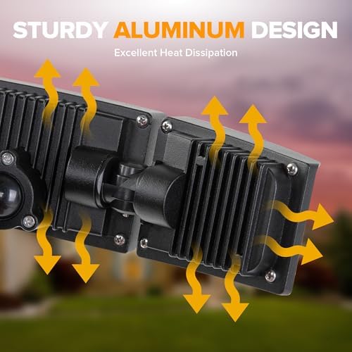 LUTEC 75W 8000 Lumen 3-Head Outdoor Flood Light