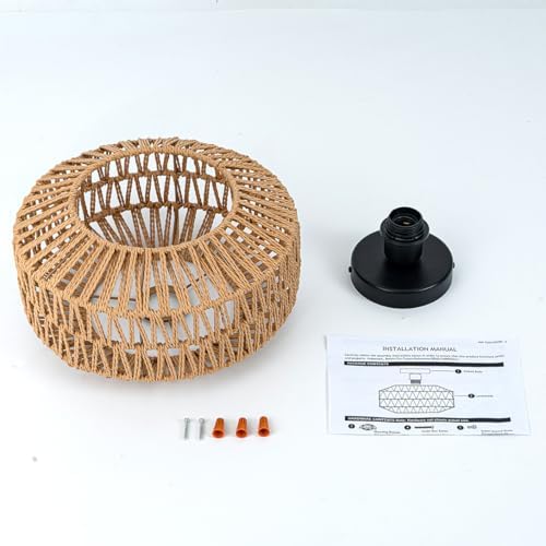 Rattan Boho 1-Light Flush Mount Ceiling Light