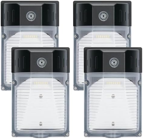 30W LED Wall Pack Light with Dusk to Dawn Photocell 4Pack, 3900LM 5000K Daylight - Field & Lumen Lighting