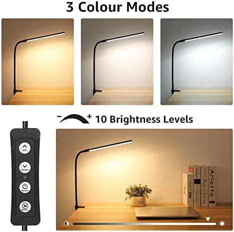 Lepro Clip-on Desk Lamp, 460LM 5W Black