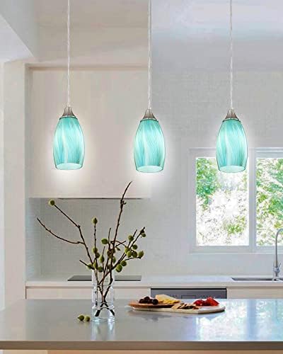 karyfine Mini Teal Glass Pendant Light