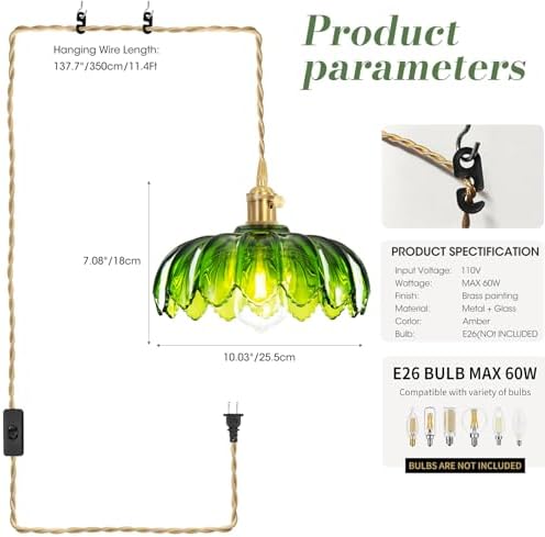 Plug-In Pendant Light with Cord
