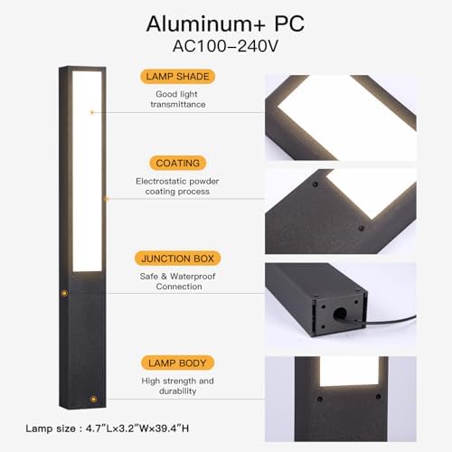 MVBT 39.4-Inch Wired Landscape Path Light, AC100-240V