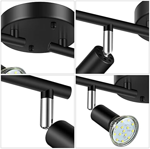 Unicozin LED 4 Light Track Lighting Kit, 24.8'' Black 4 Way Ceiling