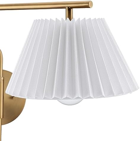 Nathan James Kai Wall-Mounted Reading Lamp, Pleated Shade
