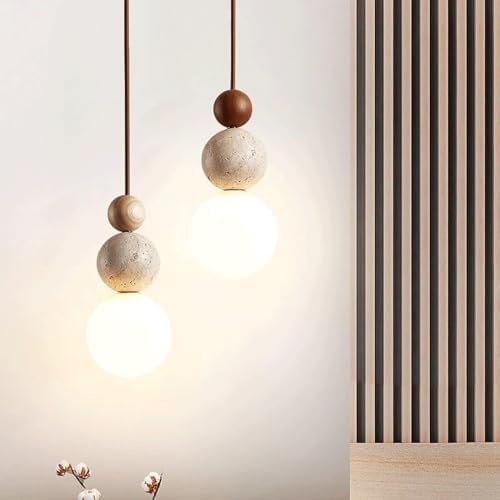 Modern Natural Stone Pendant Light, Brown