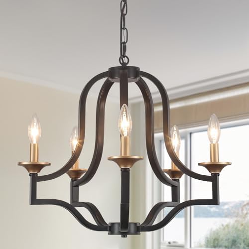 Black and Gold Chandelier Light Fixture