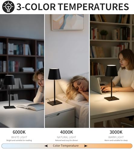 AIHYING 2 Pack Cordless Rechargeable LED Table Lamps, 5000mAh