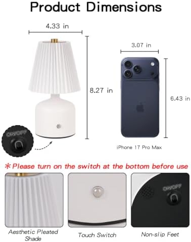 Small Rechargeable Table Lamp with 3-Color Dimming