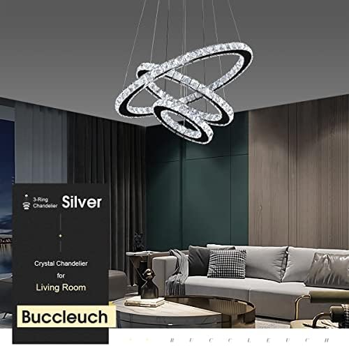 Buccleuch Modern Crystal Chandelier, Silver