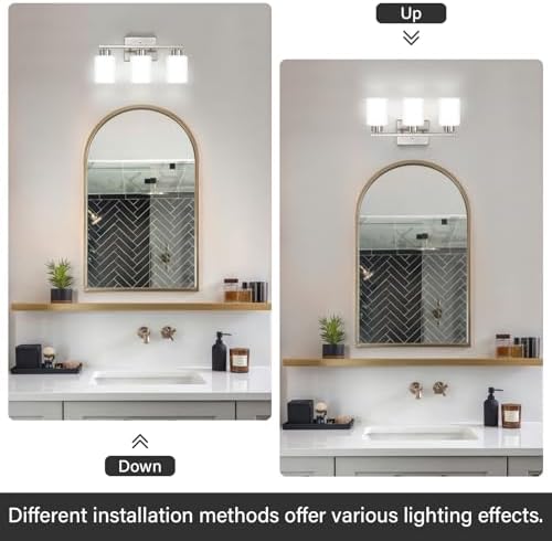 FonmYim Brushed Nickel Bathroom Vanity Light Fixture