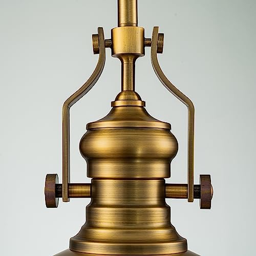 ALOADECOR 13" Antique Brass Dome Pendant Light