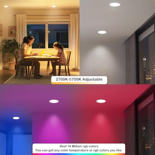 MELPO 4 Inch Smart Recessed Ceiling Light, 12 Pack