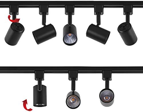 mirrea 6 Pack H Type LED Track Lighting Heads, Black