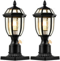 2-Pack Dusk-to-Dawn Outdoor Post Lights with Pier Mount Base