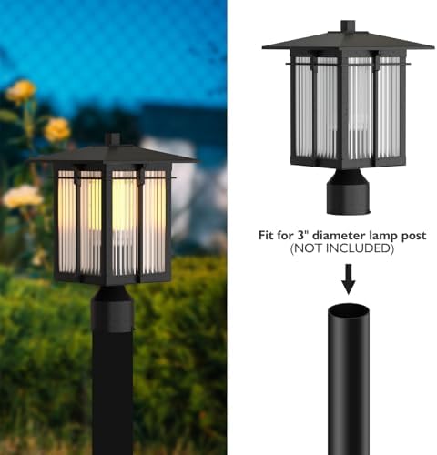 Black Aluminum Outdoor Post Light Fixture