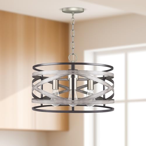 18.7" 3-Light Farmhouse Drum Pendant Light