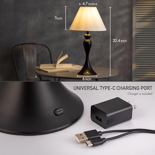 O'Bright Ember Black Rechargeable Cordless Table Lamp