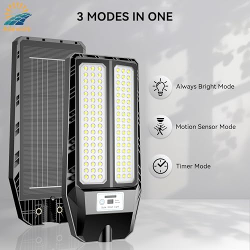 Adewalk Solar Street Lights, 5000W, 2 Pack