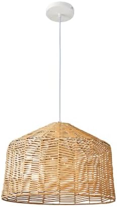 Farmhouse Boho Rattan Pendant Light