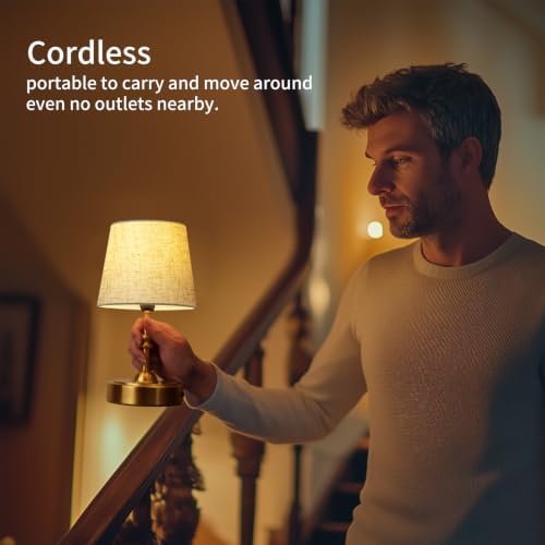 ONEWISH Gold 4000mAh Rechargeable Table Lamp