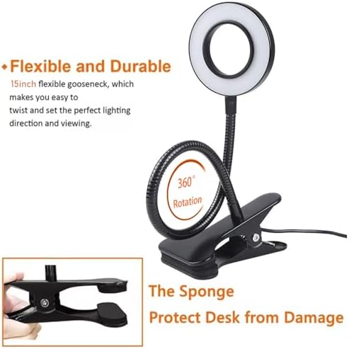 Brokimis Clip-On LED Reading Desk Lamp
