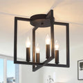 4-Light Black Semi Flush Mount Ceiling Light Fixture
