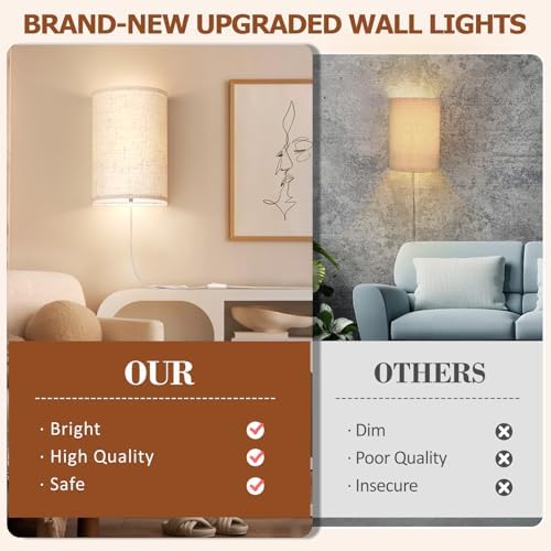 OCATO Plug-in Wall Sconces Set of Two