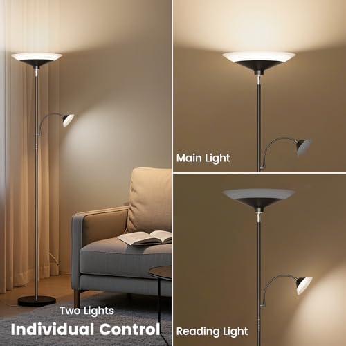 2-in-1 Dimmable Floor & Reading Lamp with Remote