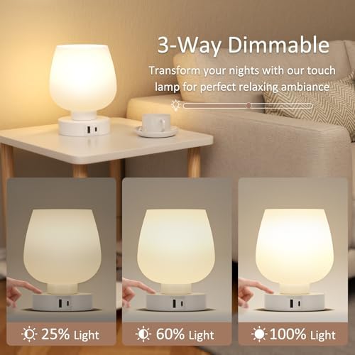 Seealle Small Touch Table Lamp, 3 Way Dimmable