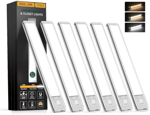 Soul Link 6-Pack 9.5" Motion Sensor Under Cabinet Lights