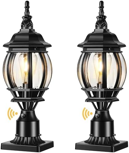 VIANIS Dusk-to-Dawn Outdoor Post Light, Pier Mount Base