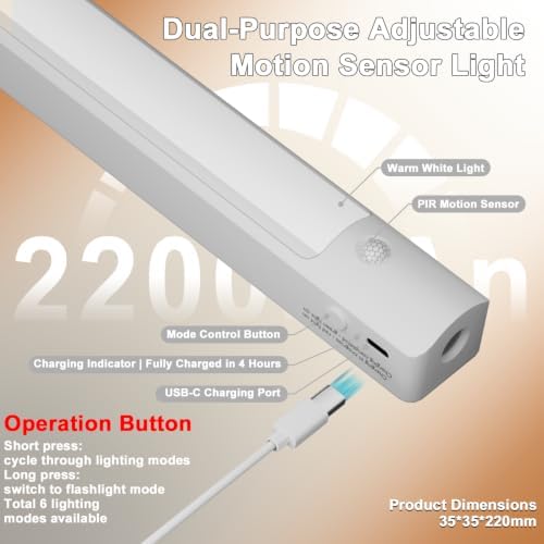 Rechargeable USB-C Magnetic Under Cabinet Light